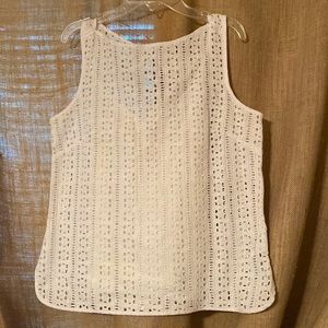 Banana Republic Sleeveless Lasercut Shell Top, Sz S